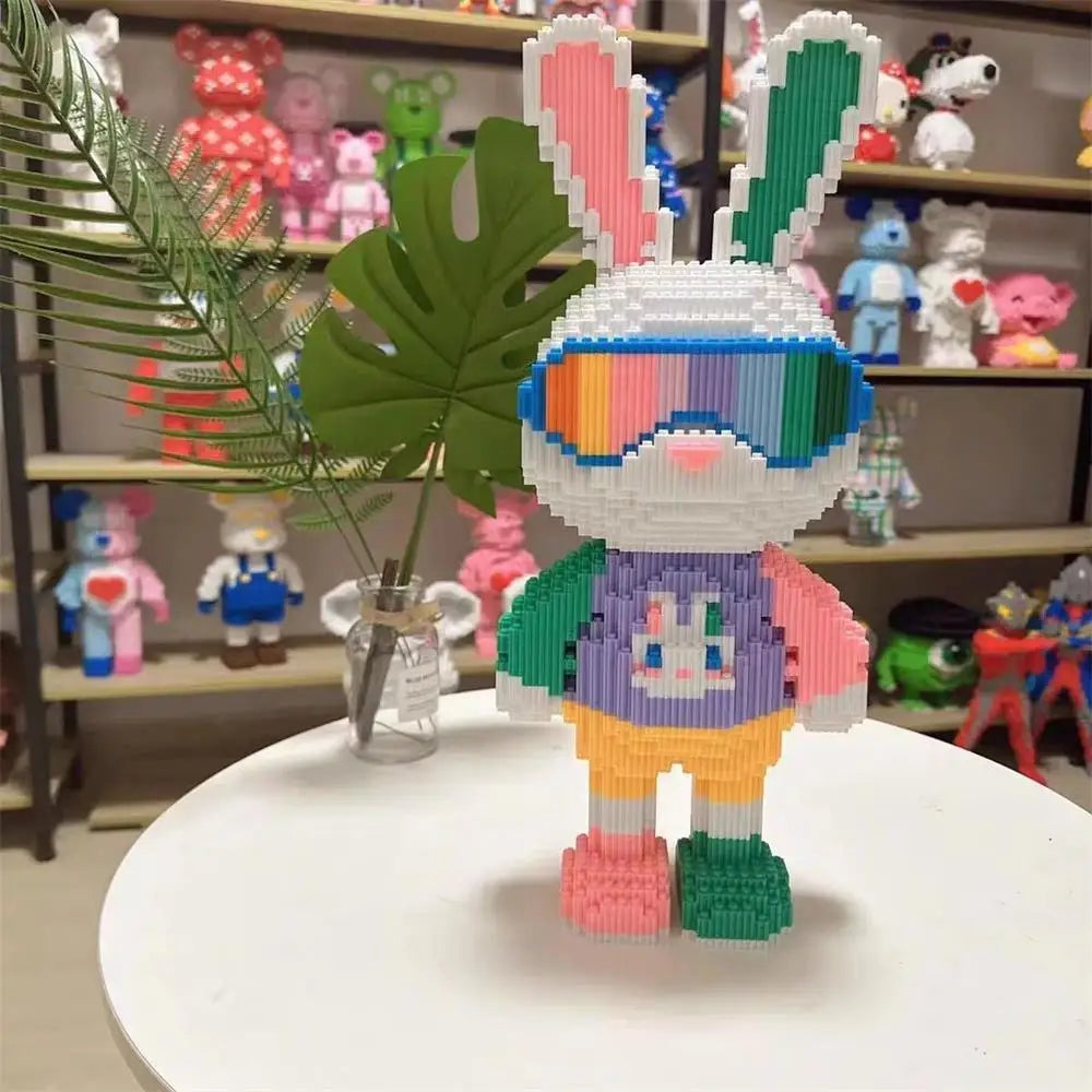 45cm Height 3D Puzzle Graffiti Rabbit Toys Micro Mini Blocks Animal Building Blocks Set 5800 Pieces Model Set for Display Toys
