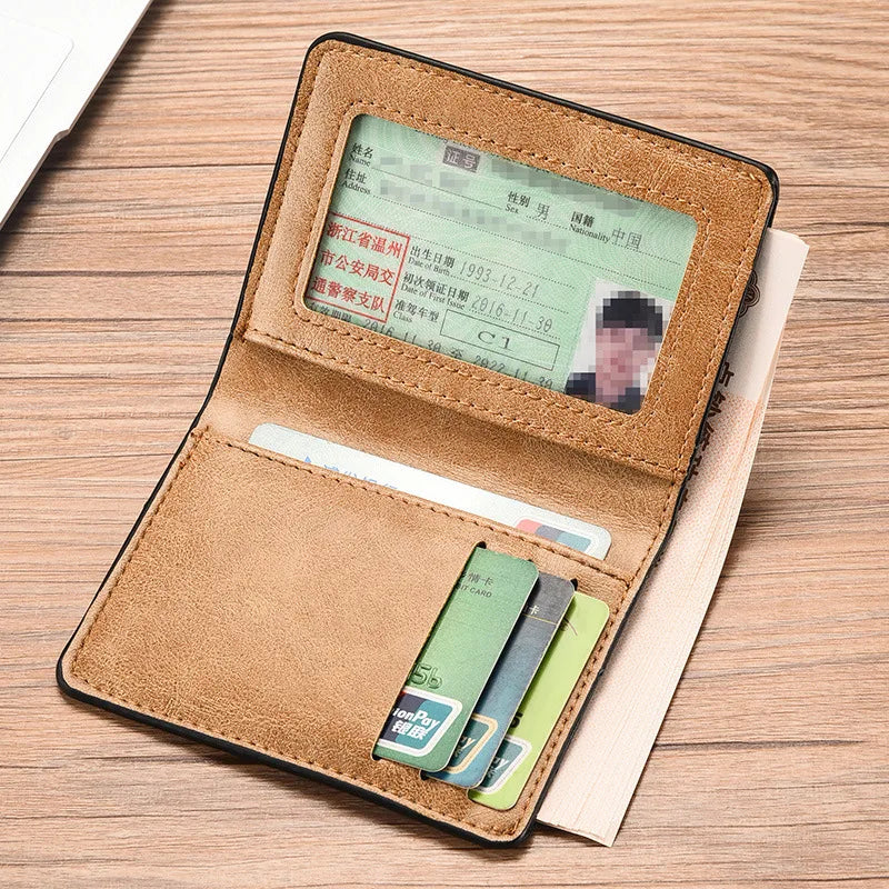 New Style Mini Thin Men Wallet Card Holder Purse Coin Pouch Card Holder Short Vertical PU Leather Wallet Change Money Pouch