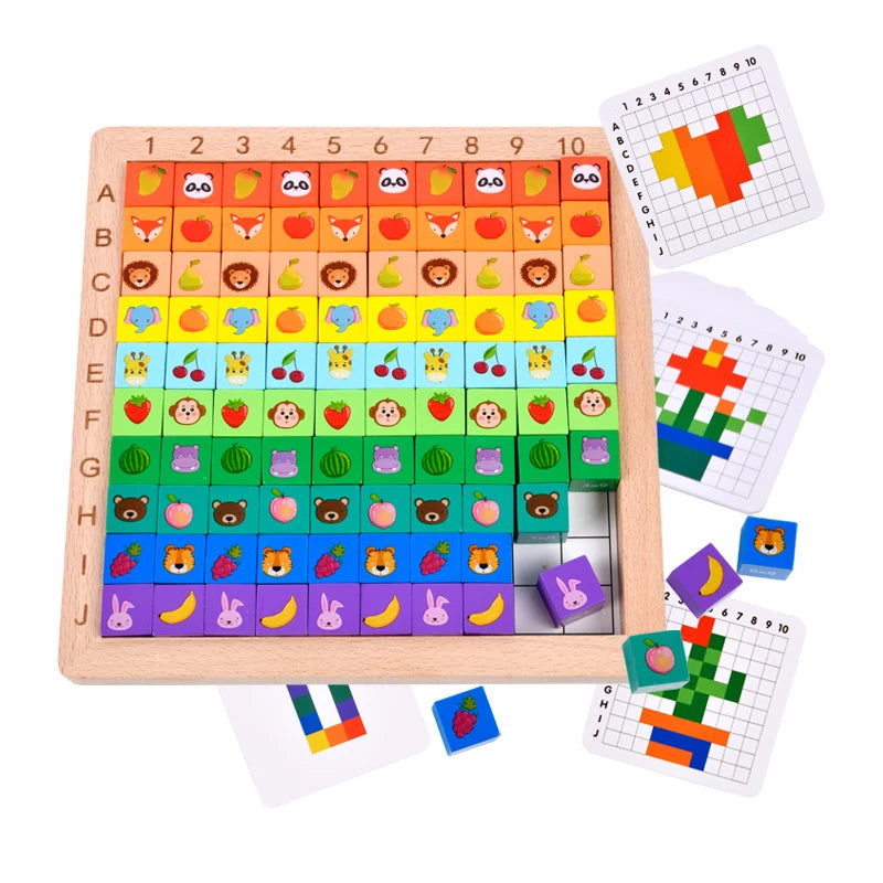 Math Counting Hundred Board Toys Multiplication Board Game Wooden Montessori Kids Learning Educational Toys For Childrens