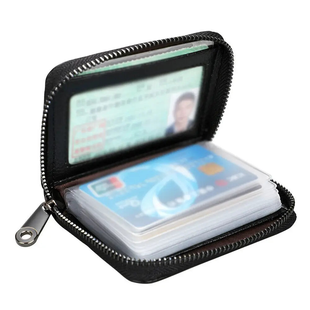 Mini Leather 22 Card Wallet Business Case Purse Credit Card Holder Rfid Blocking Multi-Card Bit Card Holder Leather Card Holder