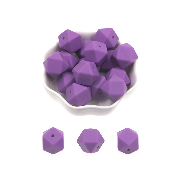 Kovict 14mm Hexagon Silicone Beads 100/200/500Pcs For Jewelry Making DIY Personalized Bracelet Pacifier Chain Accessories