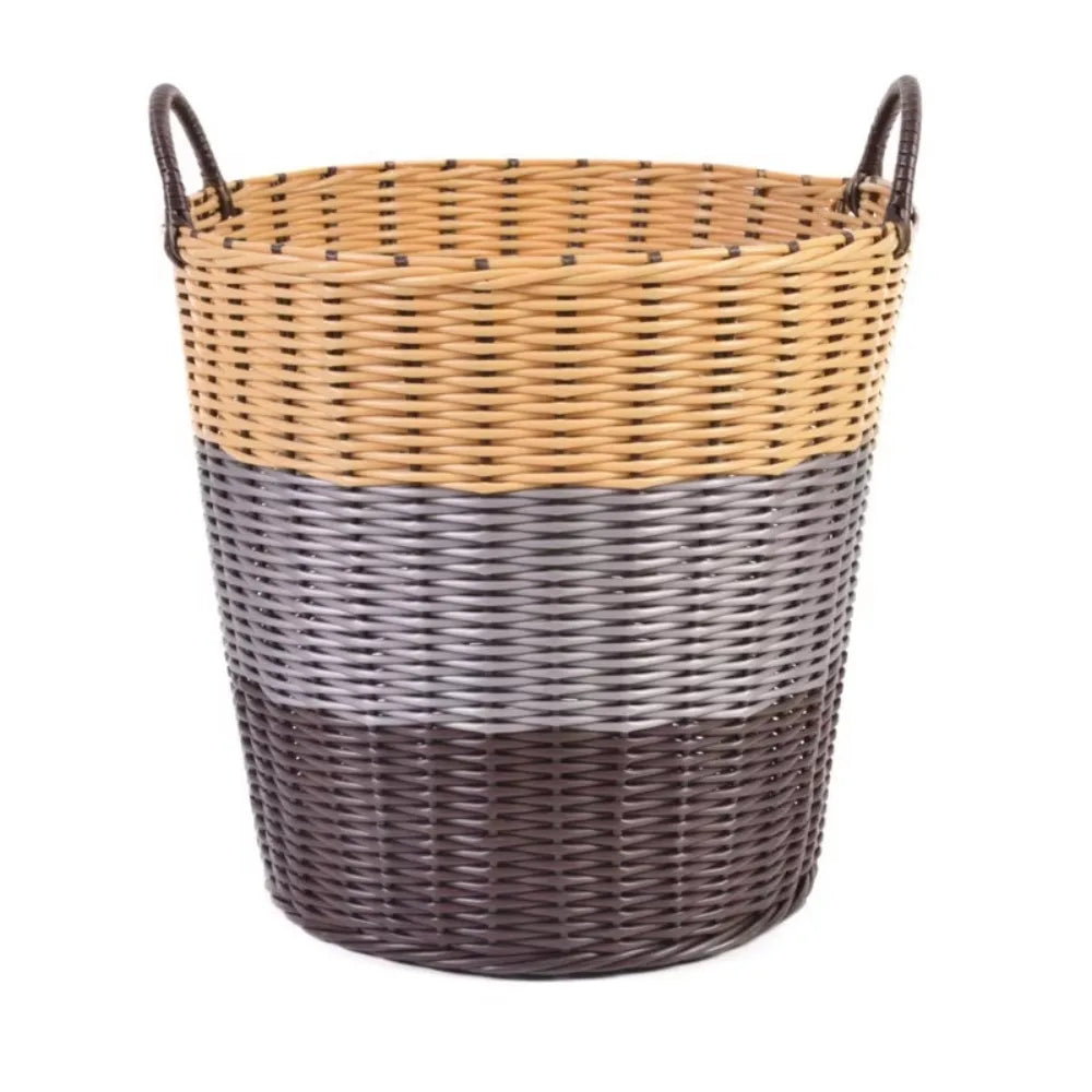 Dirty Clothes Basket Foldable Woven Laundry Basket Rattan-Style Toys Storage Basket for Dirty Clothes Household Items