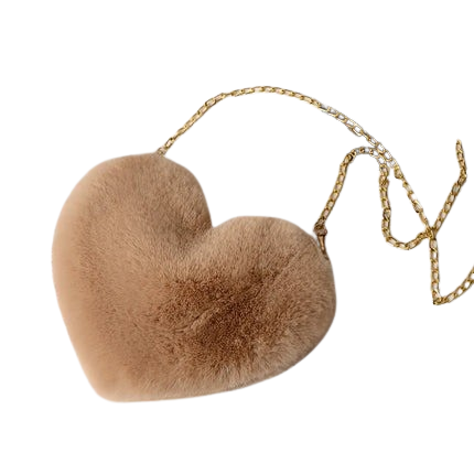 Hemasa Women's Round Shaped Handbags Cute Kawaii Faux Fur Crossbody Bags /Wallet/ Purse /Chain Shoulder Bag