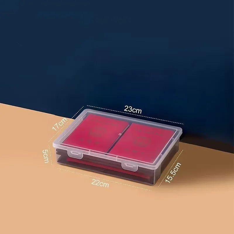 1Pc Clear Plastic Storage Container with Dustproof Cover, 3 Sizes Portable Large-Capacity File Organizer - for A4 A5 Paper