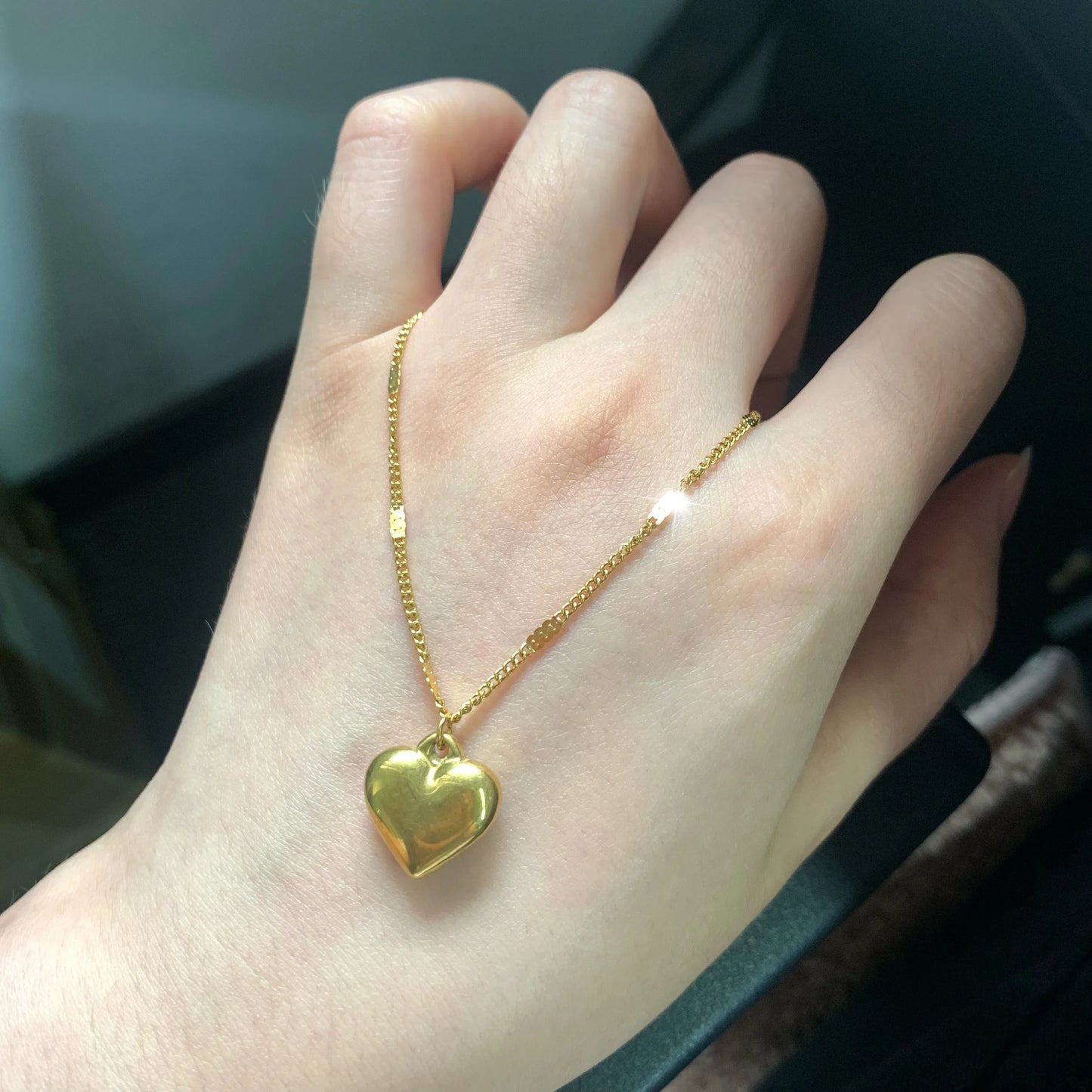 Hemasa Stainless Steel  Heart Pendant Collar Chain Fashion Exquisite Necklace For Women Jewelry Banquet Gifts