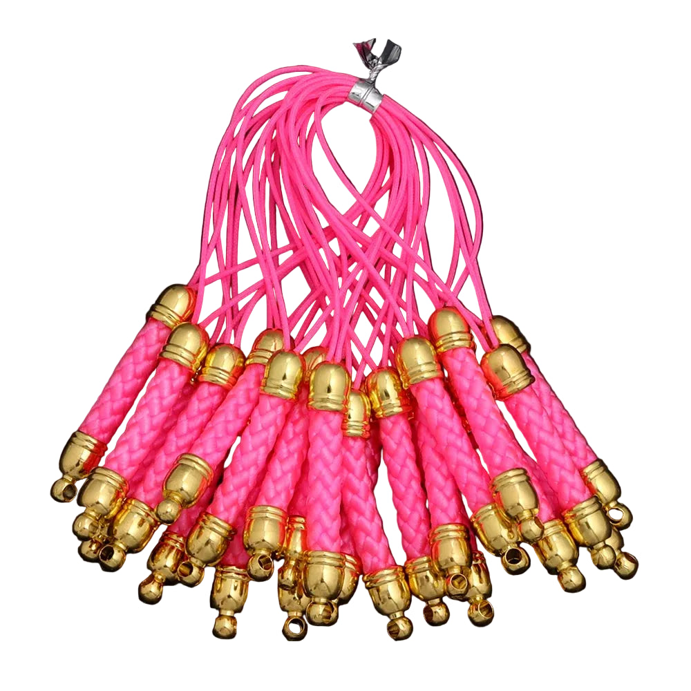 Tejesac 10pcs/Lot 13 Colors Lanyard Lariat Straps with Gold Color Clasp/ Keychain Hooks Rope Bags Charms