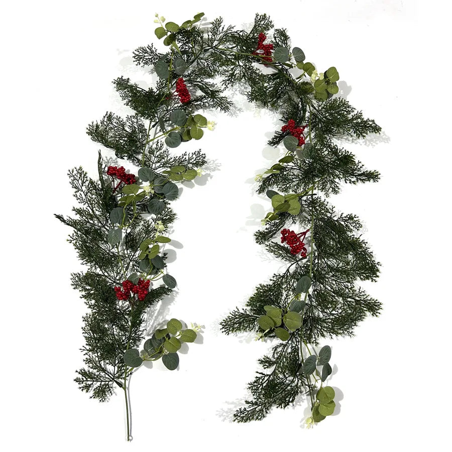 YeeNanee Real Touch Christmas Cypress Garlands Artificial Cedar Pine Vine for Stairs Railing Table Mantle Christmas Home Decor