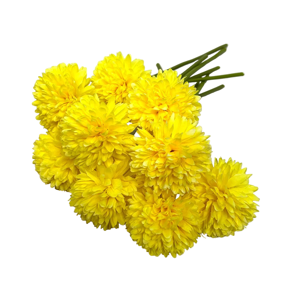 Tejesa 20pcs Artificial Chrysanthemum Ball Hydrangea with Stem Silk Mum Flower for Wedding Party Home Table Room Decoration