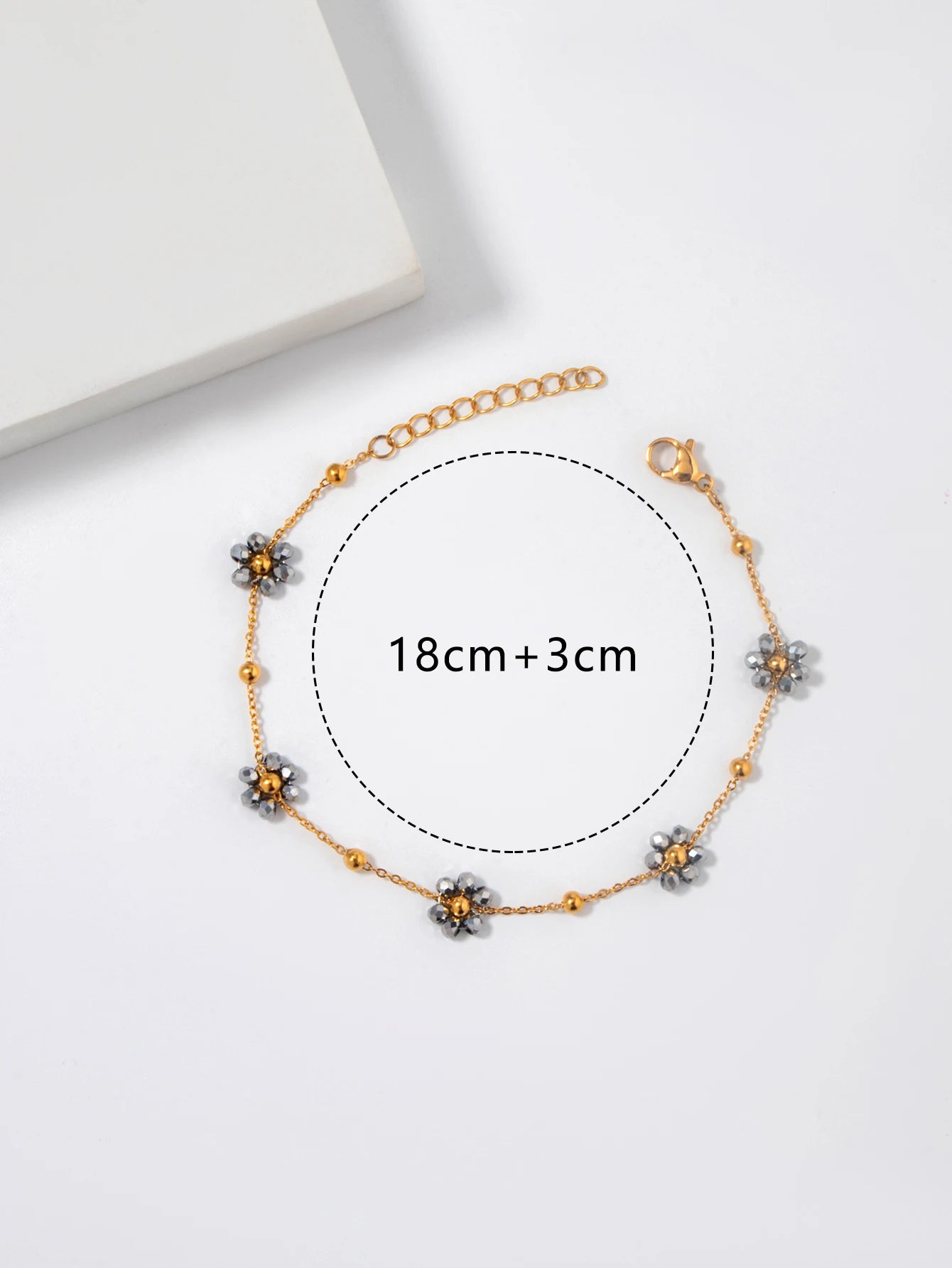 Hemasa Stainless Steel Bracelet For Women Grey Beaded Bracelet
