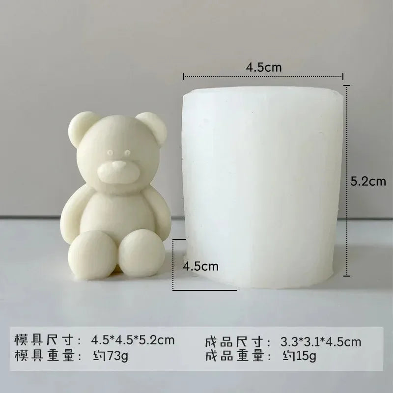 Hemasa 3D Cute Cartoon Bear Silicone Candle Mold Diy Handmade Soap Plaster Ice Cube Baking Mould Birthday Party Wedding Gift Making Kit