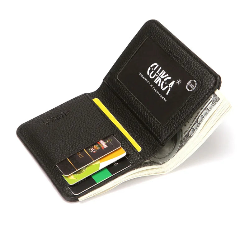 Men‘s PU Leather Wallet Money Pouch ID Credit Card Holder Coin Pouch Purse Short Clutch Black Coffee Wallet Change Money Pouch