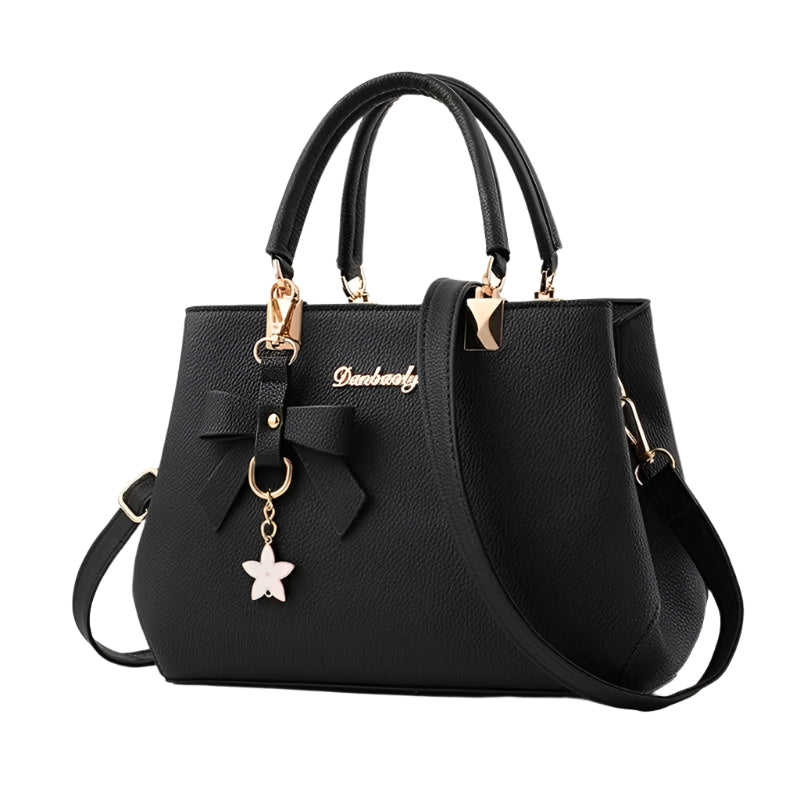 Hemasa Women Messenger Bags with flower pendant Office Ladies Totes /Pure Leather Handbag for female Crossbody Shoulder