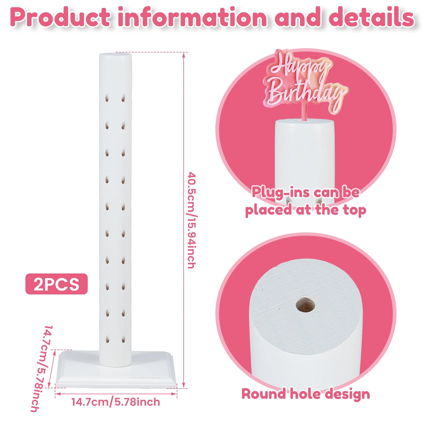 Cake Lollipop Holder Display Stand Clear Durable Candy Holder for Wedding Baptism Party Birthday Decorative Cake Dessert Stand