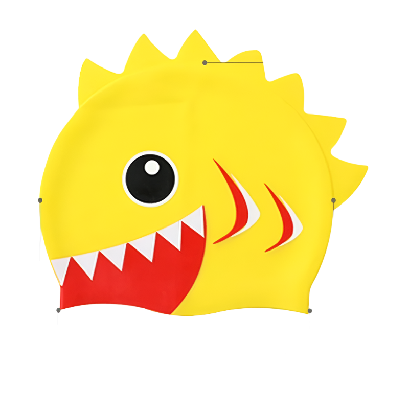 Hemasa Cartoon Cute Fish Shark Silicone Swimming Cap for Children Kids Swimming Cap