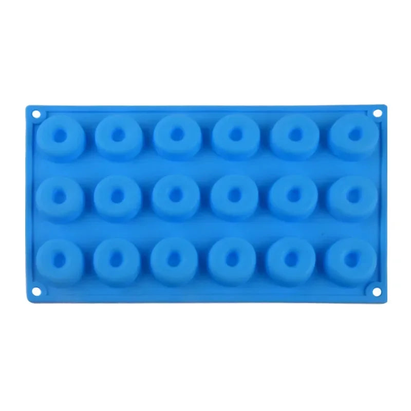 Tejesa Mini Silicone Donut Maker 18 Cavity Non-Stick Chocolate Donut Mold/ Baking Pan Donut Dessert Baking Tray /Bread Pastry Cake Tools