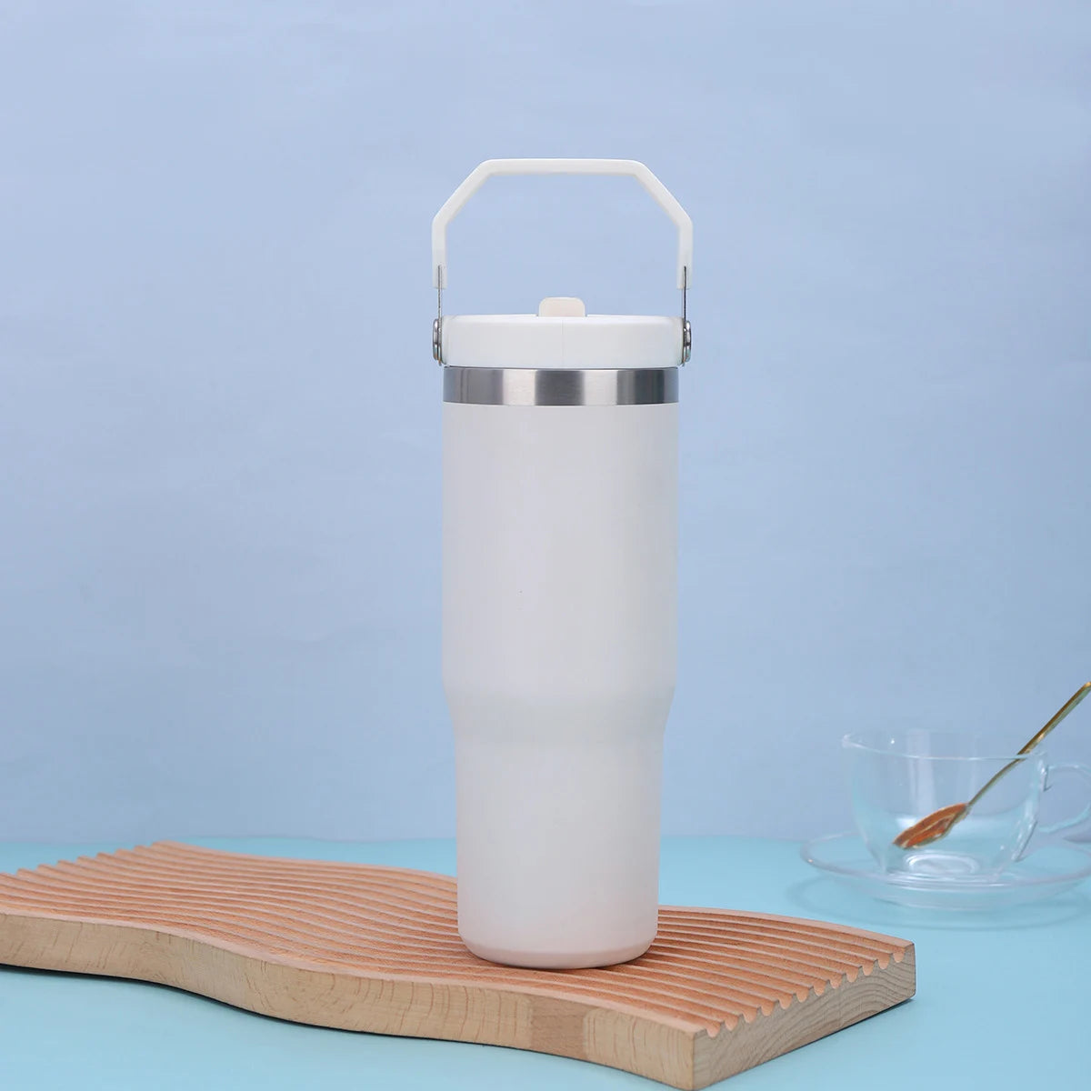 Hemasa 1pc Tumbler with Handle and Straw Lid