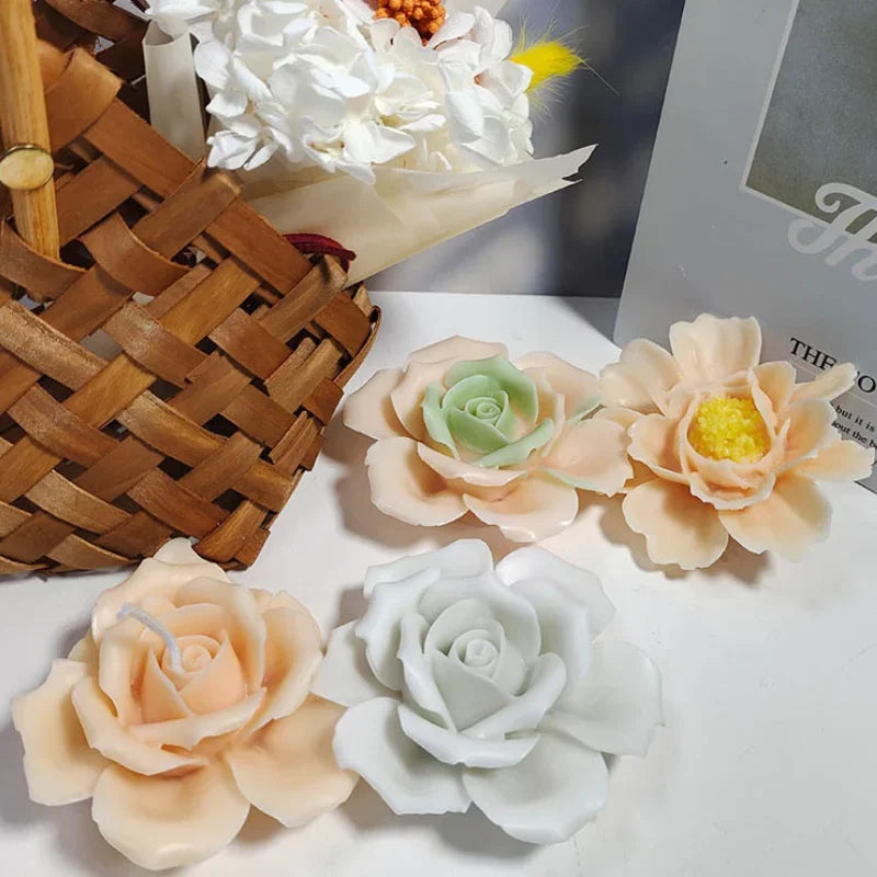 Flowers shape Silicone Candle Mould / Peony Candle Making Mould