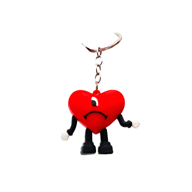 Hemasa Silicone Soft Rubber 3D Rabbit Bad Bunny Keychain Heart Pendant / Halloween Pumpkin Key Pendant Gifts