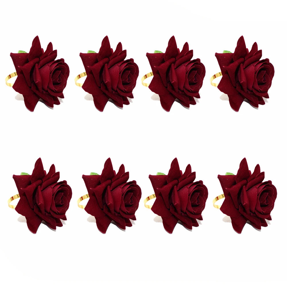 Hemasa 8PCS Sunflower Napkin Rings / Handmade Daisy Flower Napkin Holder for Valentine /Wedding/ Thanksgiving Party