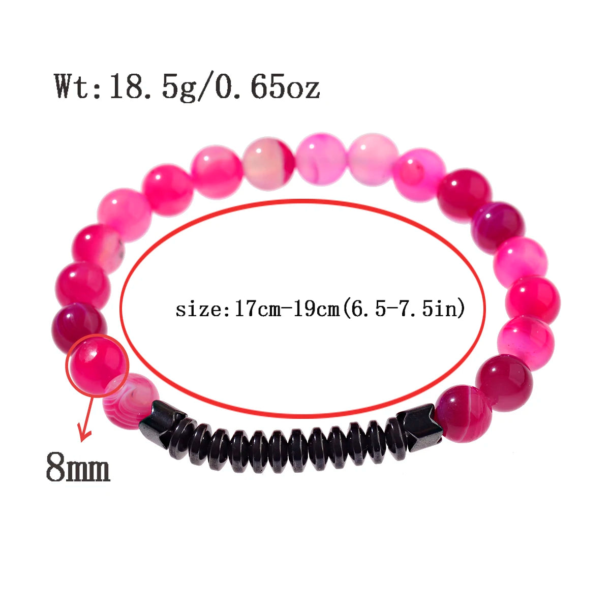 New Pink Natural Crystal Stone Stretch Bracelet Red Turquoises Beaded Men And Women Yoga Bracelet Jewelry Gift