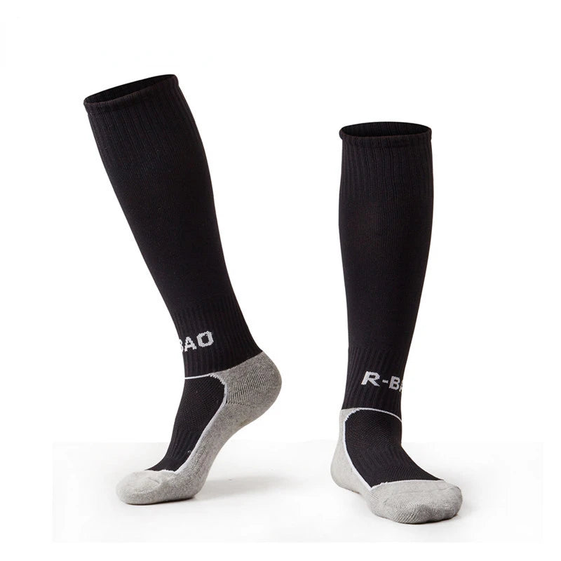 5 Pairs Kids Soccer Socks Boys Girls High Tube Long Knee Athletic Football Socks (4-18 Years) Children Cotton Stocking Football