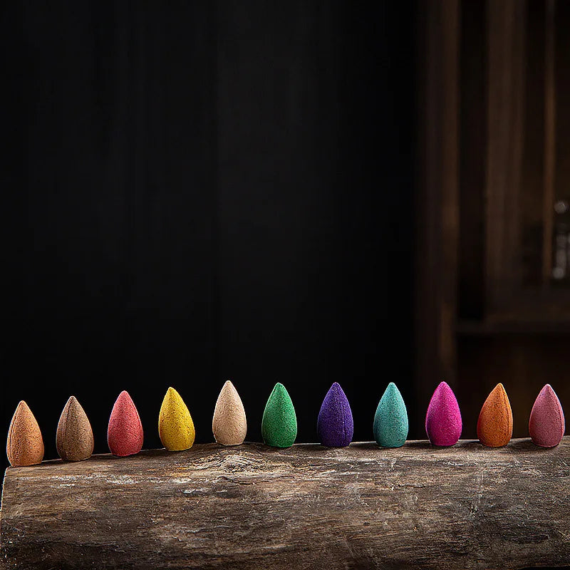 Hemasa 200pcs Natural Waterfall Incense Cones Reflux Tower Incense for Burner Smoke Backflow Cone Fragrance Lavender Aromatherapy