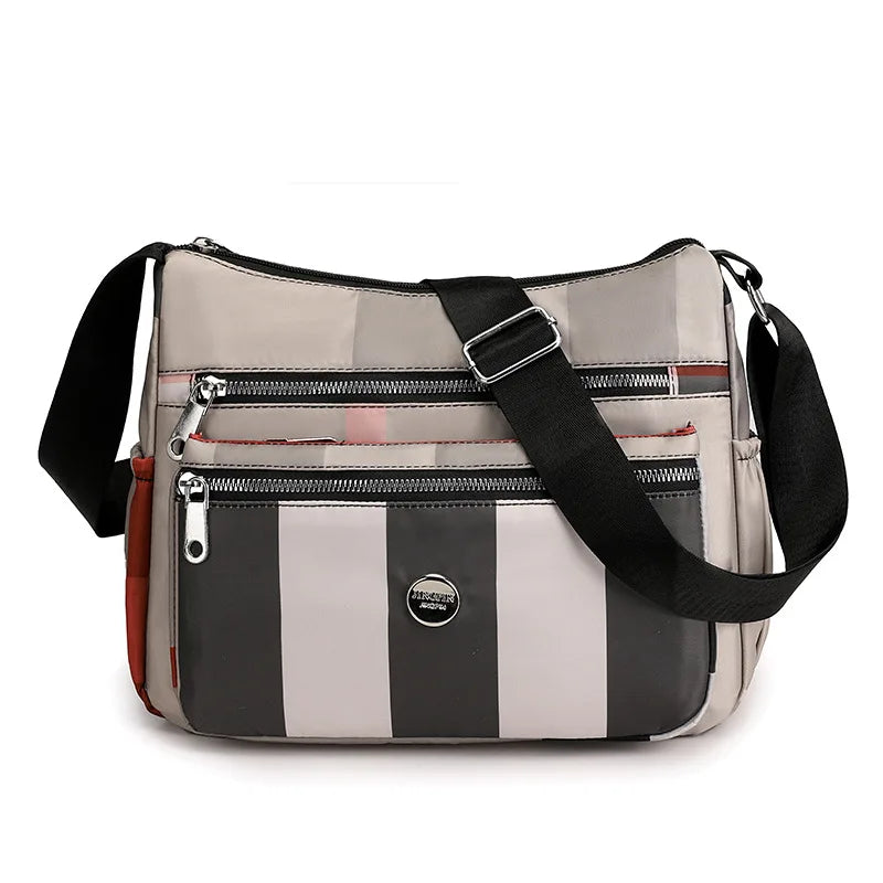Stripes Shoulder Bags for Women Waterproof Crossbody Casual Multifunction Shopping Large Capacity Messenger Bag Female Pocket