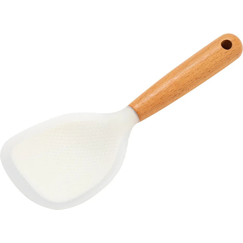 Hemasa 1Pcs Silicone Heat-resistant Non-stick Rice Cooker Kitchen Tool Household Rice Spoon