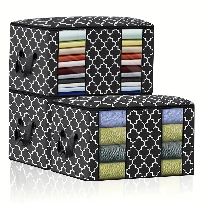 1pc Visible Window Wardrobe Storage Bag, Moisture-proof Cotton Quilt Storage And Finishing Bag, Clothing Moving Bag