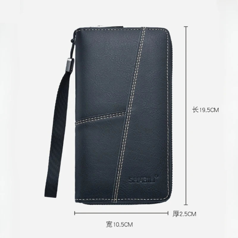 Leather Wallets Men's Long New Hot Men Design Causal Purses Male Folding Wallet Coin Card Holders High Quality Slim Money Bag