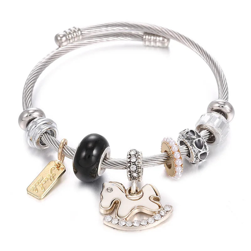 DIY Star Bracelets Woman Luxury Brand Stainless Steel Jewellery Accessory Couple Bracelet