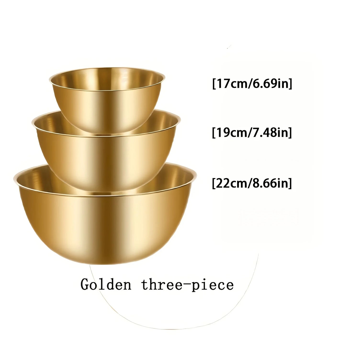 Tejesa 3Pcs stainless steel bowls for mixing/kneading dough/ serving salads for kitchen
