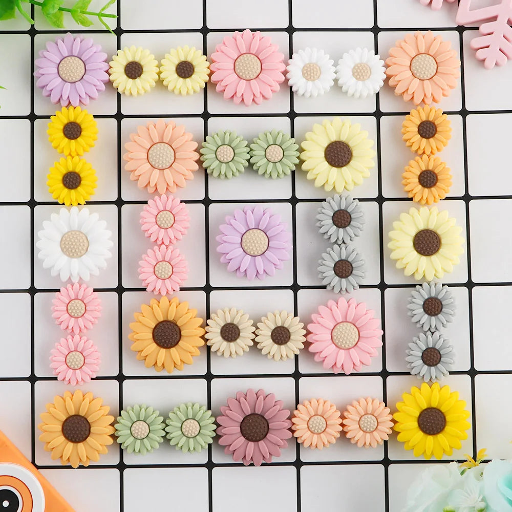 Silicone Flower Beads And Clips Are Suitable For BabyNipples DIY Necklaces Jewelry And Accessories