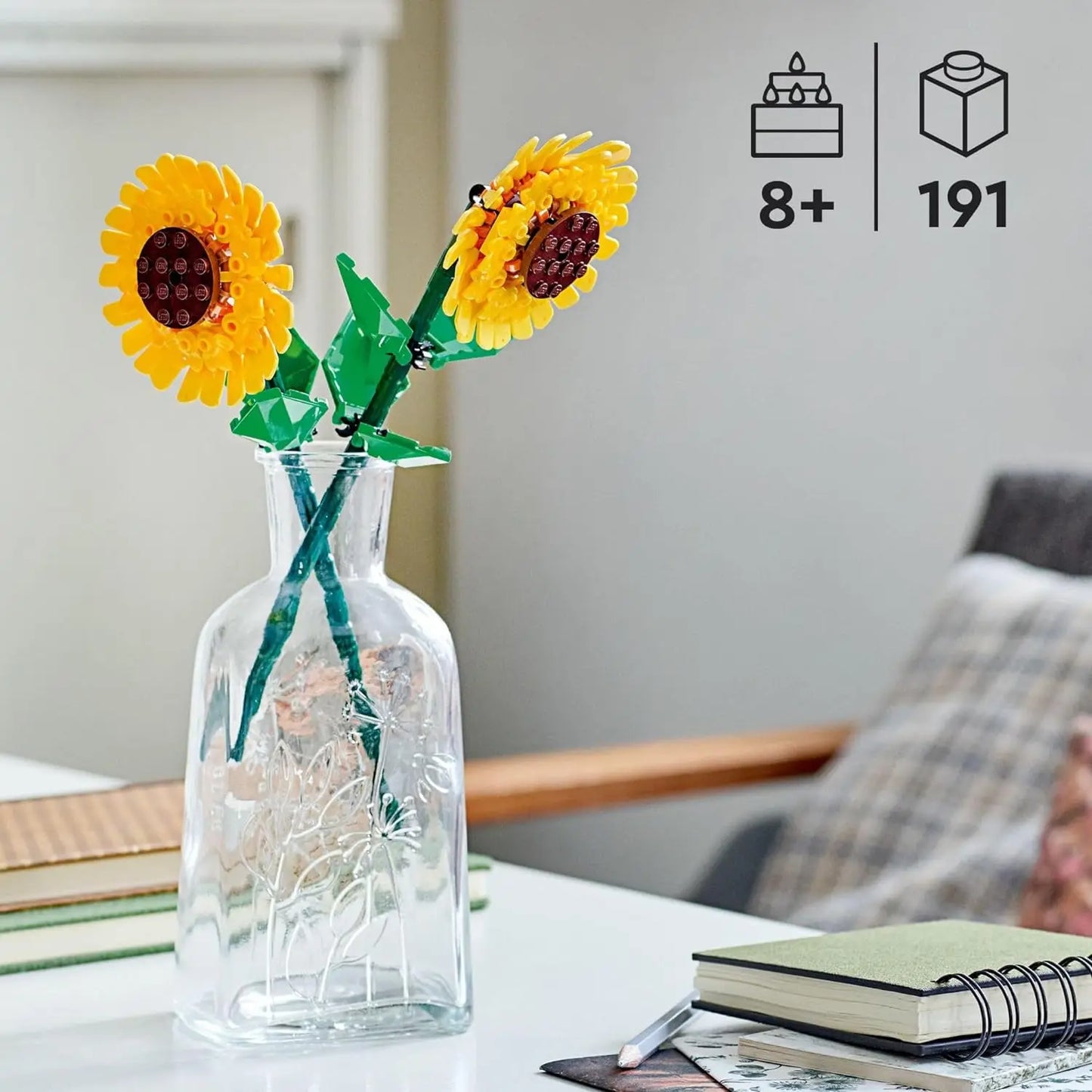Sunflower Blocks Set,Artificial Flower Bouquet Block Construction Kit,Garden Plants Series,Best Gift for Men and Women Friends