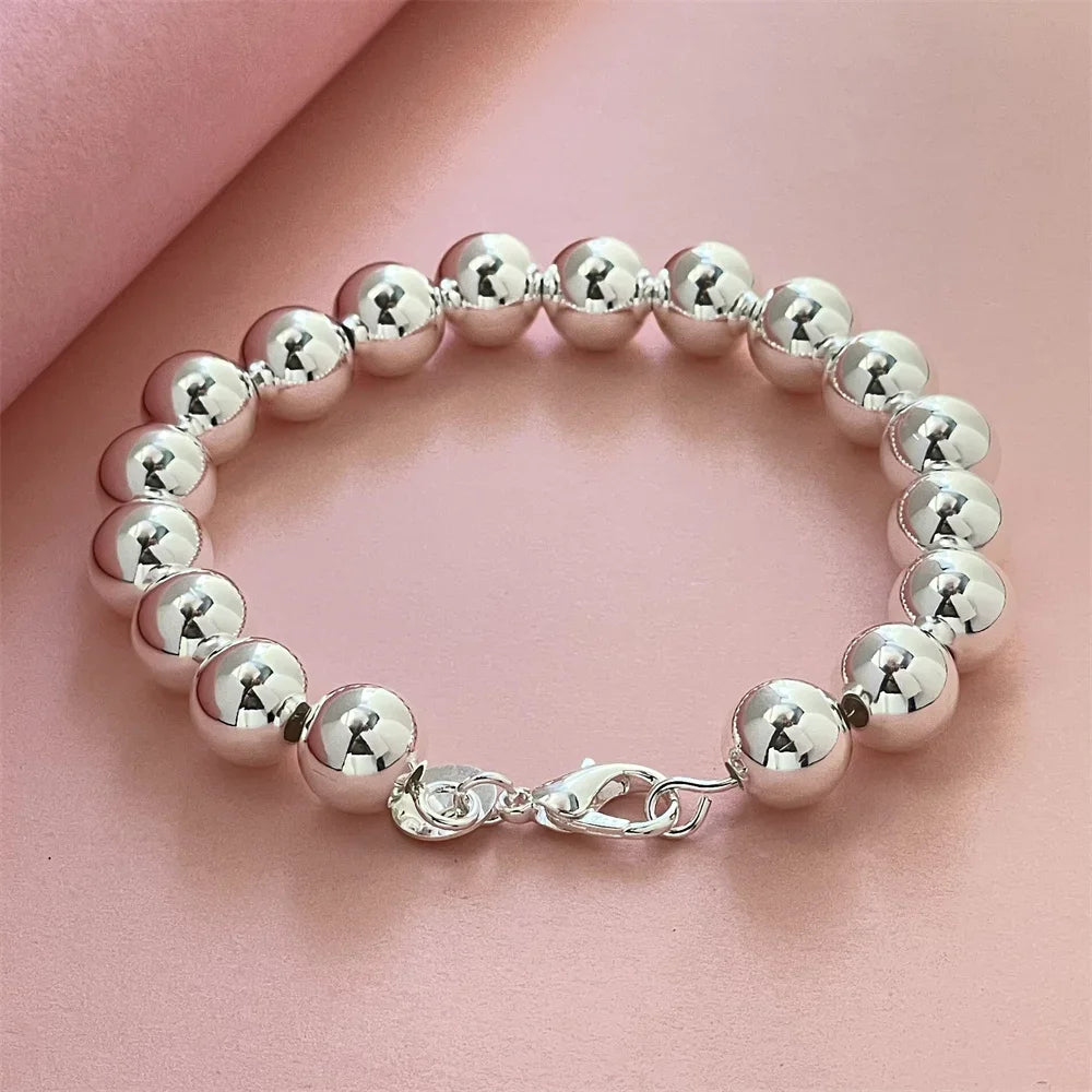 925 Sterling Silver Bracelet 10MM Buddha Beads Fashion Design Product Exquisite Jewelry High Quality Woman Wedding