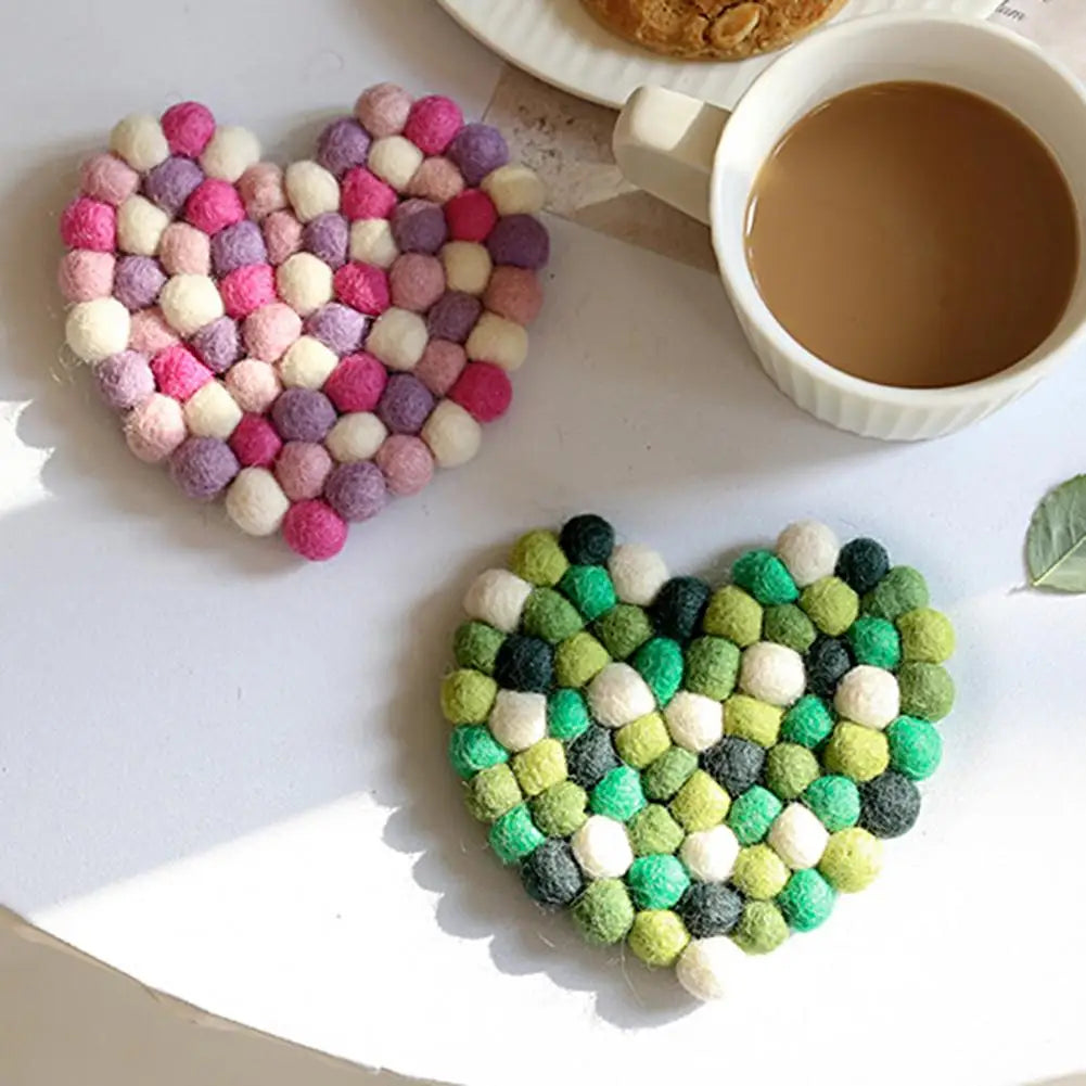 Rainbow Felt ball Coasters