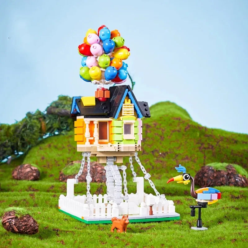 598PCS Creative Balloon Flying Up House Building Blocks Movie of Up MOC Construction Bricks Set Gift Toys For Kids Children