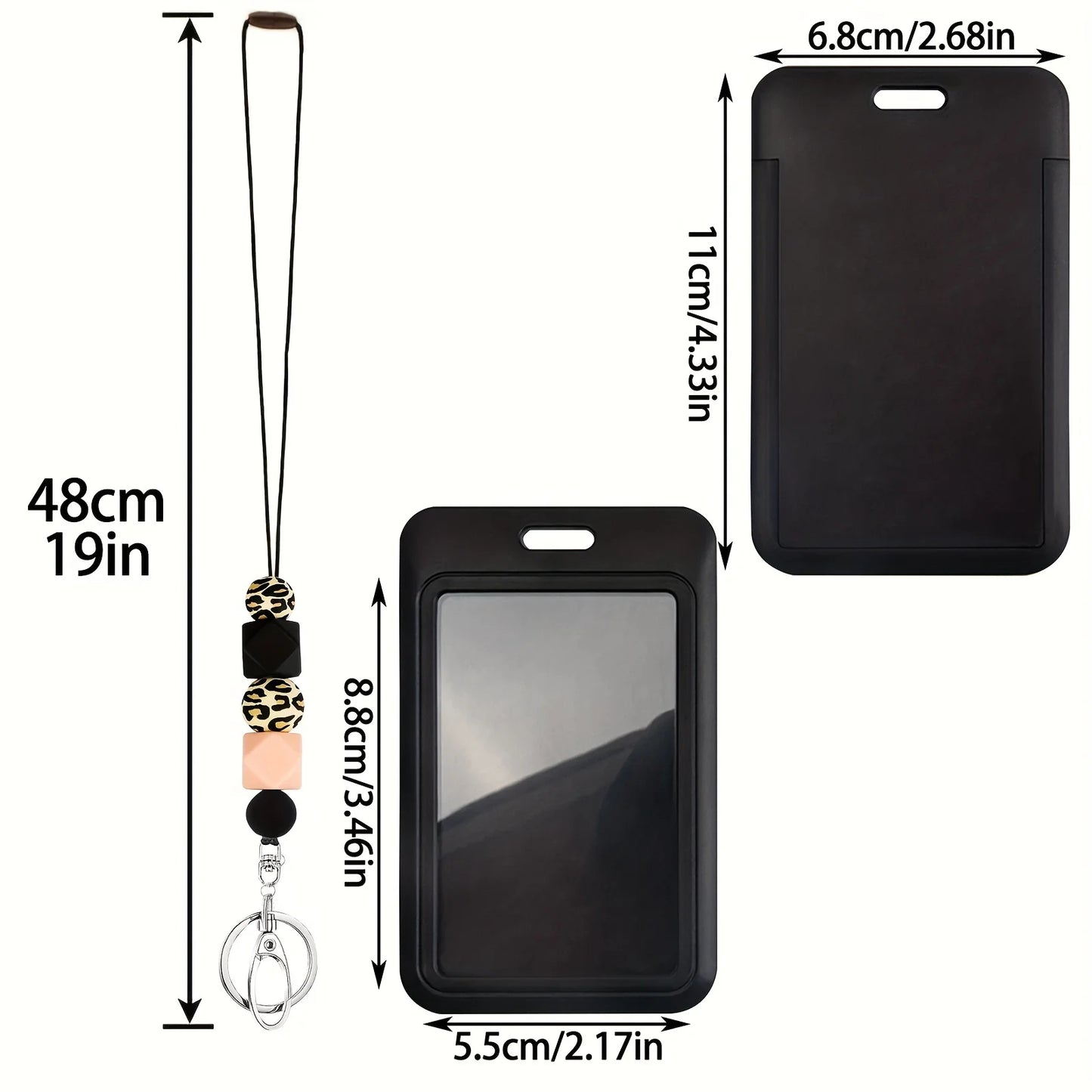 Hemasa Silicone Bead Neck Lanyard with ID Badge Holder for ID Card,Keys,Keychain Great Gifts for Women,Staff Teacher