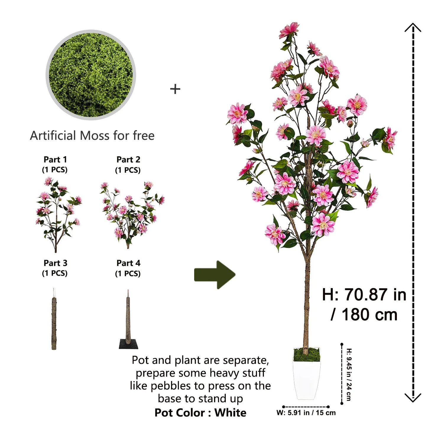 Tejesa 125-180CM Artificial Chrysanthem tree plant faux flower Indoor outdoor fake plant for home garden wedding living room decoration