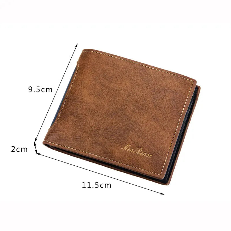 New men's wallet short fashionable casual spliced multi card slot three fold bag men's wallet business wallet