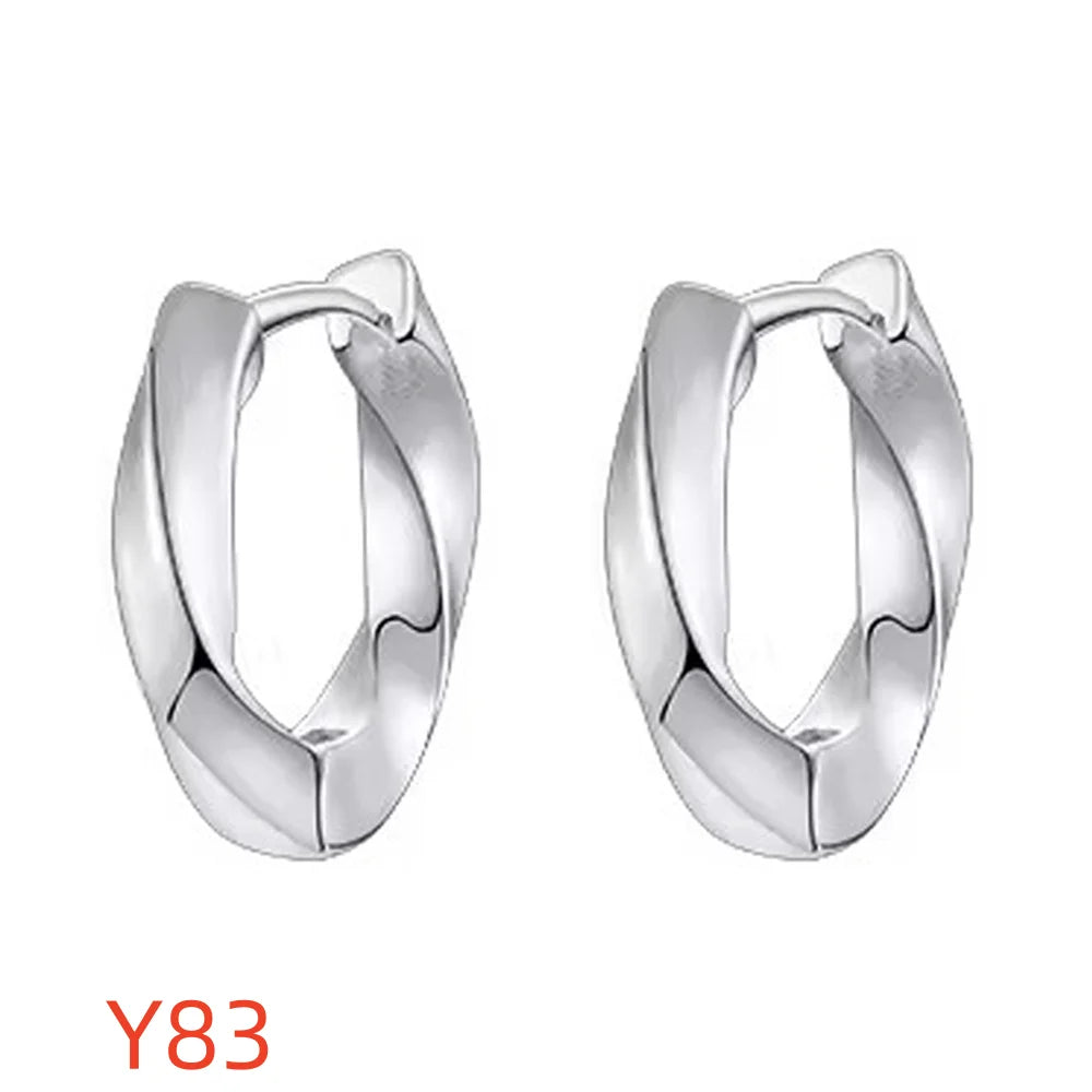 Hemasa 925 Sterling Silver Earrings Simple Mobius Women Elegant Wedding Party Anniversary Jewelry Gift