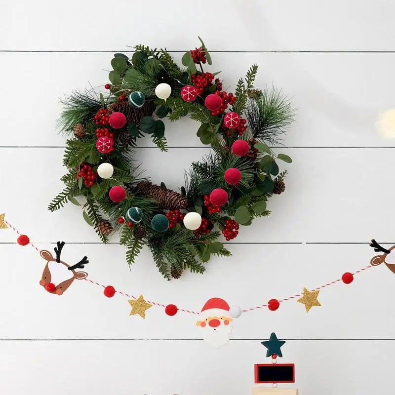 Hemasa 24pcs 3cm  Christmas Felt Wool Balls Christmas Tree Hanging Ornaments New Year Pendant DIYs Wreath Garland Party Home Decorations