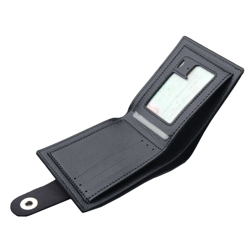 Men's wallet Soft Leather Buckle Short Wallet Credit Card Holder Coin Purse For Man Money Clip Small Bag