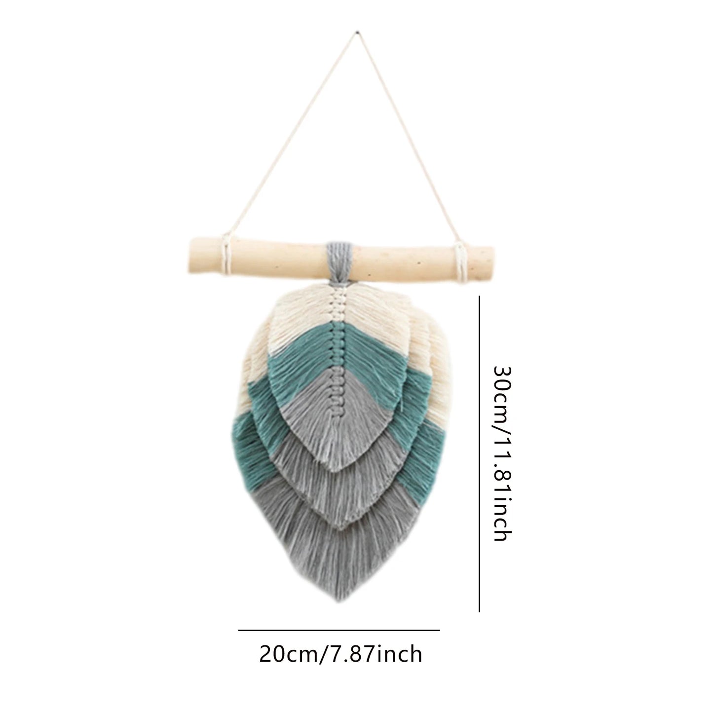 Macrame Woven Wall Chic Bohemian Woven Leaf Tapestry With Cotton Tassel 30x20cm Beautiful Boho Decorations For Home Apartment
