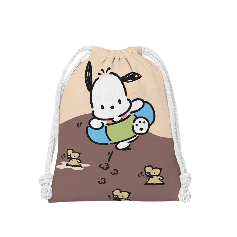 Sanrio Cute Wallet Pochacco Pocket Hello Kitty Coin Pueses Small Cloth Bag Sundries Storage Bag Cosmetic Bags Portable Wash Bag