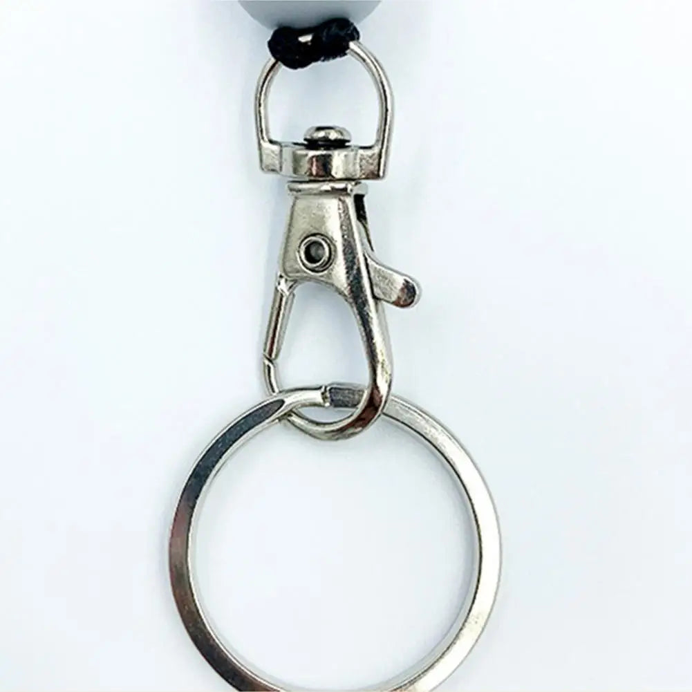 ID Badge Beaded Lanyard Adjustable Length Non-Rusting Reusable Silicone Beaded Breakaway Lanyard with Keychain