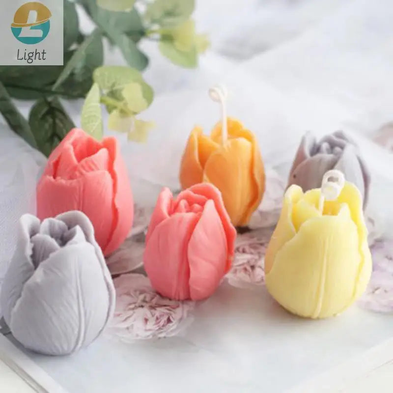 High Quality Tulip Bud Mold Silicone 3d Candle Soap Mold Diy Flower Candle Epoxy Mold Aromatherapy Wax Soap Mold