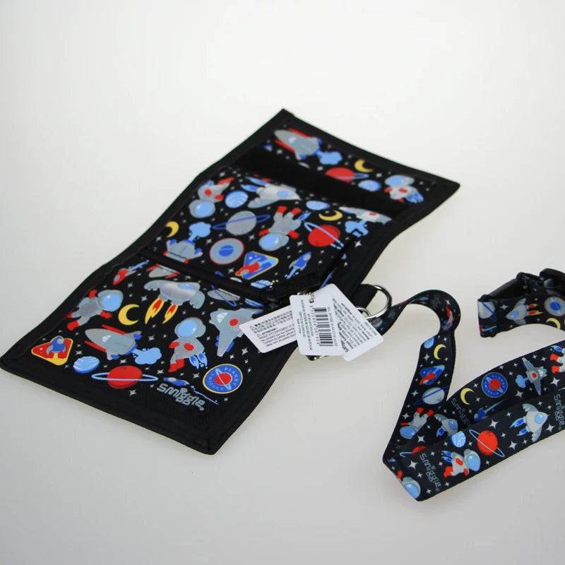 Australia Smiggle Original Kids Wallet Boy Cool Black Astronaut Clutch Wallet Leather Card Bag Coin Wallet High Quality