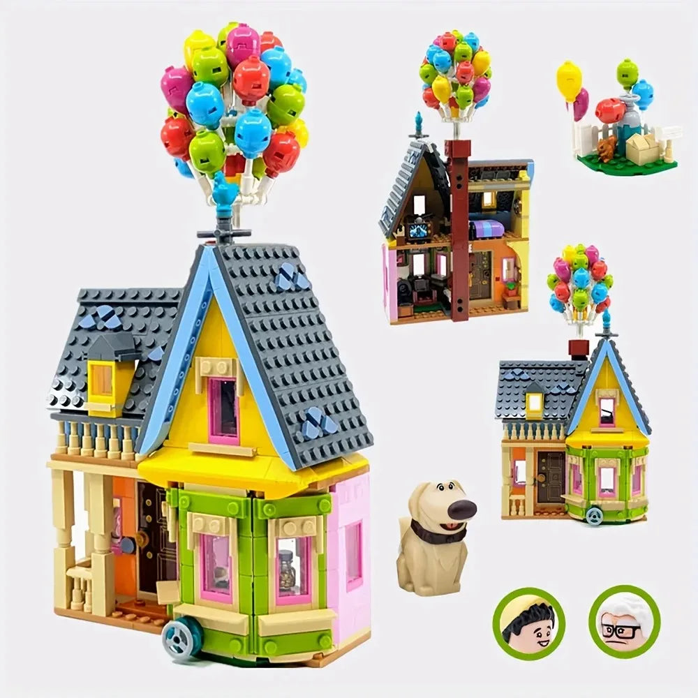 598PCS Creative Balloon Flying Up House Building Blocks Movie of Up MOC Construction Bricks Set Gift Toys For Kids Children