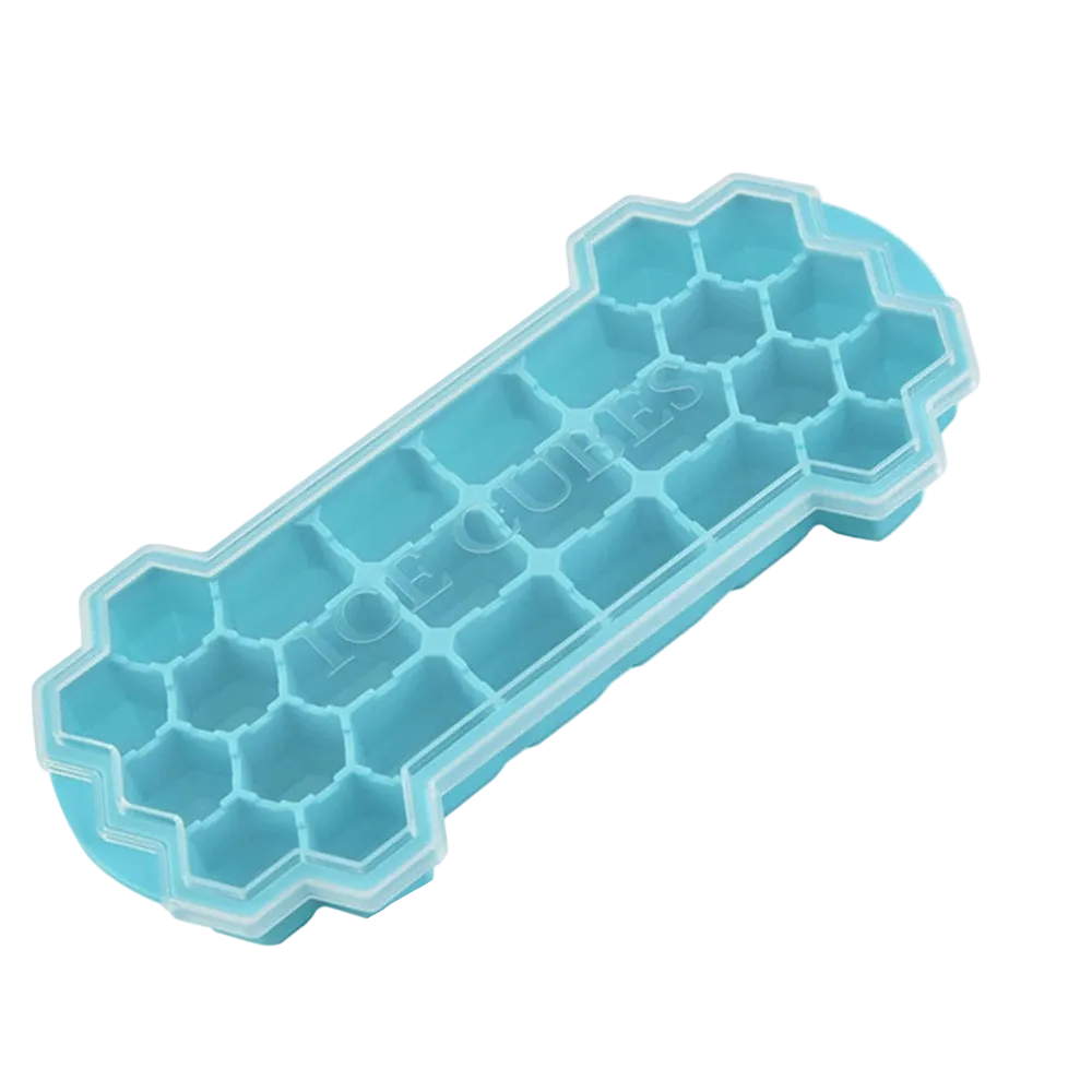 Tejesa 55/26 Grid Ice Cube Mold Tray Reusable Silicone Ice Ball Maker Kettle for Outdoor Travel Camping Iced Drinks Ice Cube Container